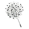 Lapel pin dahlia dots peach blue
