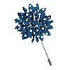 Lapel pin dahlia dots peach blue