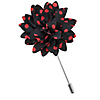 Lapel pin dahlia dots peach blue