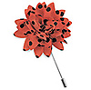Lapel pin dahlia dots peach blue