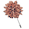 Lapel pin dahlia dots peach blue