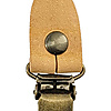 set of suspender loops - black grain leather - with antique brass clips