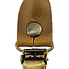 set of suspender loops - cognac leather - with antique brass clips