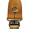 set of suspender loops - cognac leather - with antique brass clips