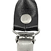 set of suspender loops - grey grain leather - with antique silver clips