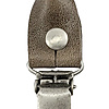 set of suspender loops - grey grain leather - with antique silver clips