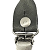 set of suspender loops - black leather - with antique silver clips