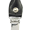 set of suspender loops - cognac grain leather - with silver clips