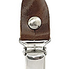 set of suspender loops - cognac grain leather - with silver clips