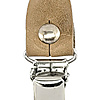 set of suspender loops - cognac grain leather - with silver clips