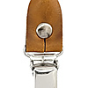 set of suspender loops - cognac leather - with silver clips