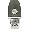 set of suspender loops - cognac leather - with silver clips