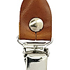 set of suspender loops - cognac grain leather - with silver clips