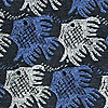 cravat Fish Birds blue