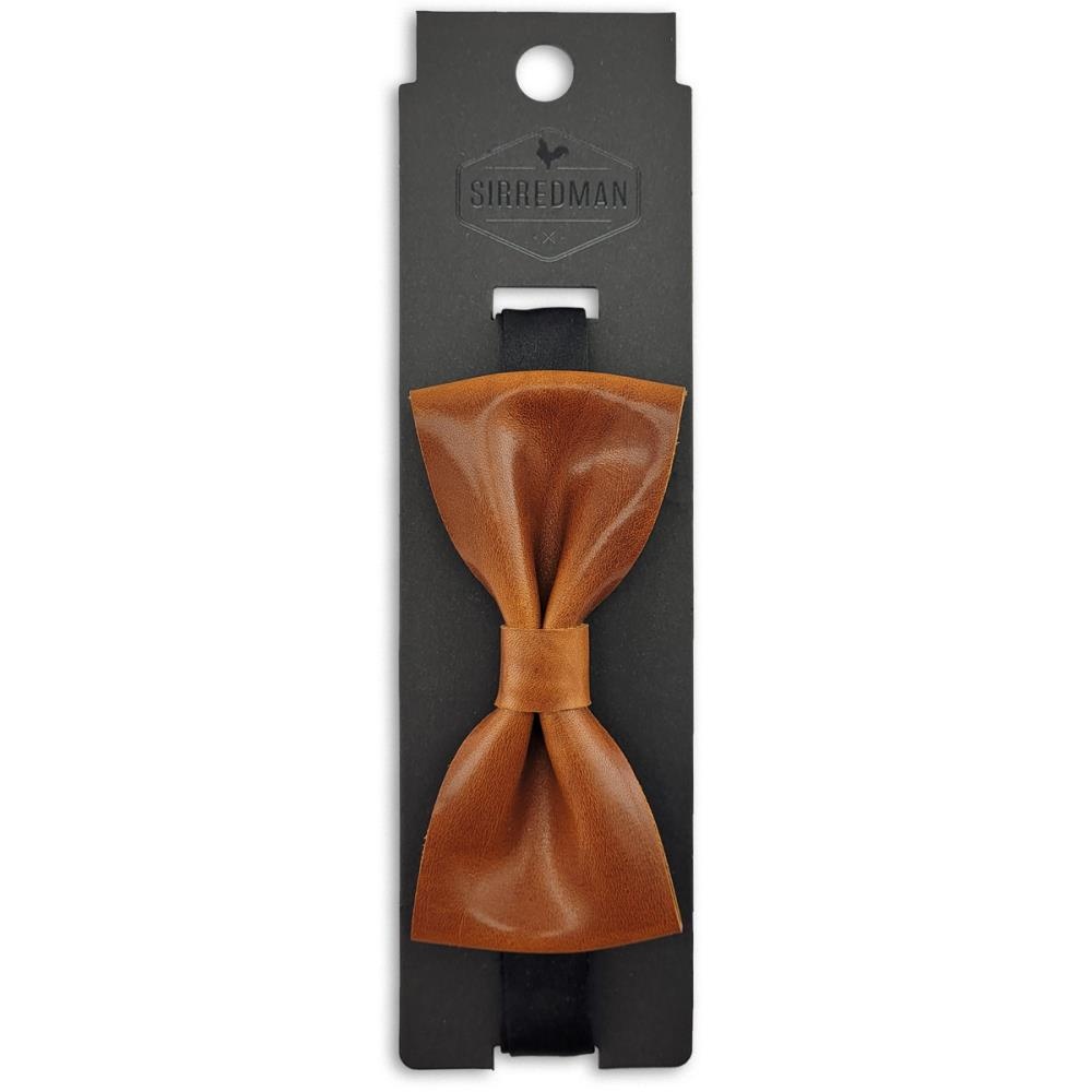 bow tie cognac grain leather - 3