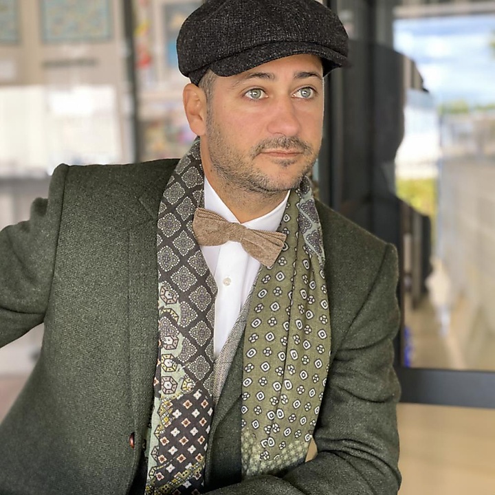 bow tie Corduroy dark beige