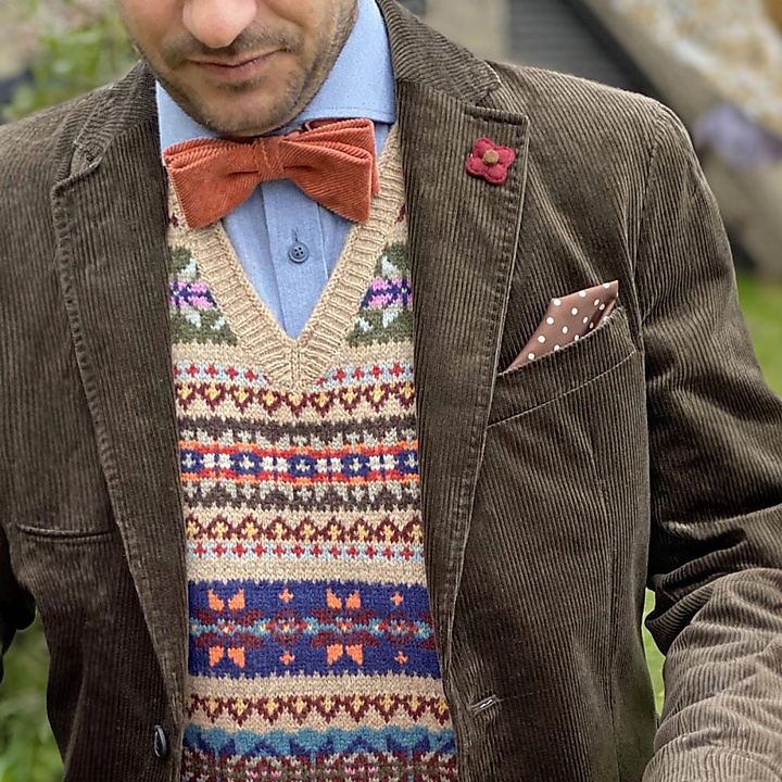 bow tie Corduroy terracotta