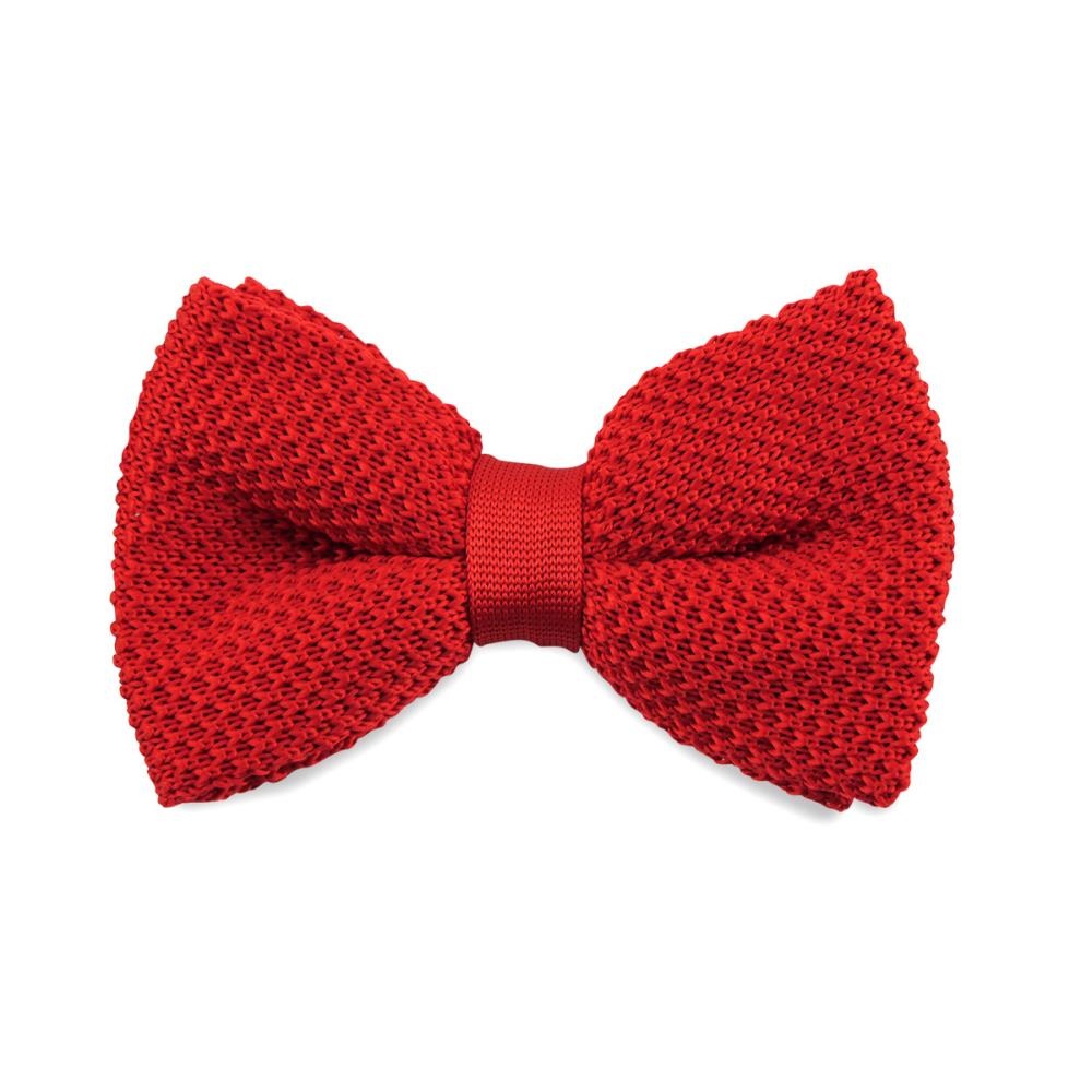 Bow tie knitted bright red - 1