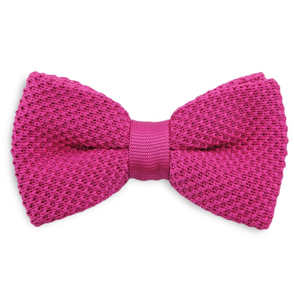 Bow tie knitted fuchsia - 1