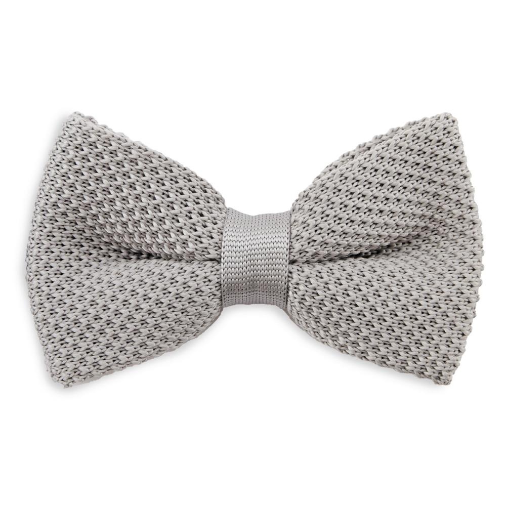 Bow tie knitted wool grey - 1
