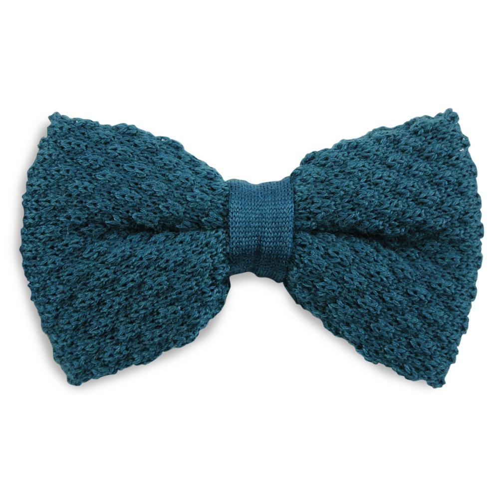Bow tie knitted wool petrol - 1
