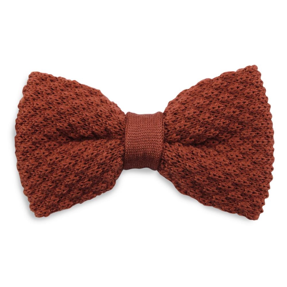 Bow tie knitted wool terracotta - 1