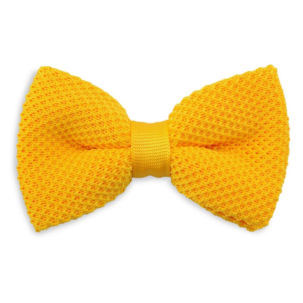 Bow tie knitted yellow - 1