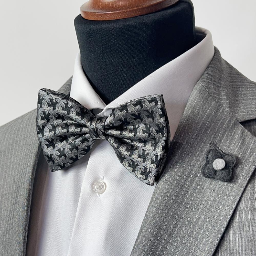 bow tie Love Birds grey - 1