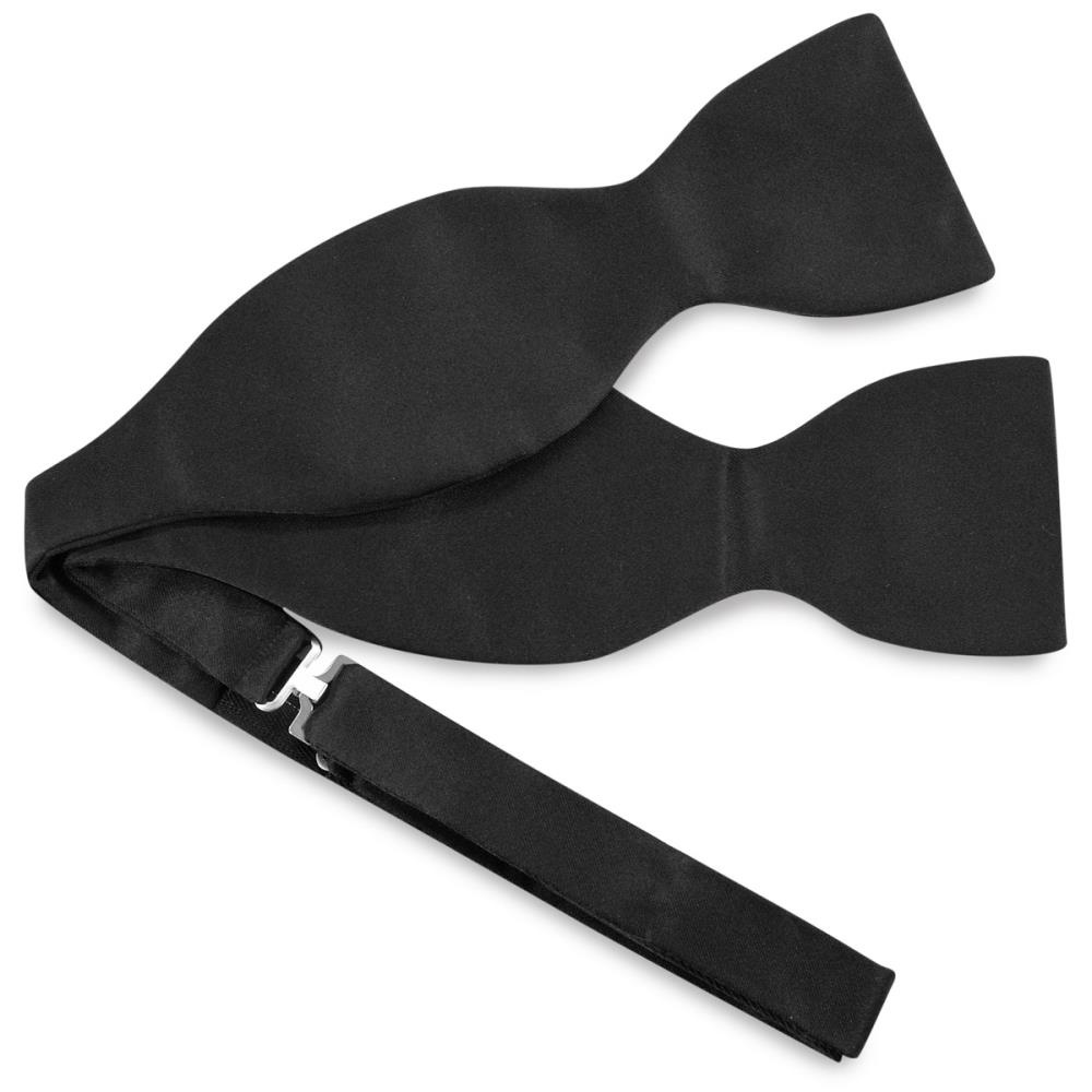 Butterfly black silk satin - 1