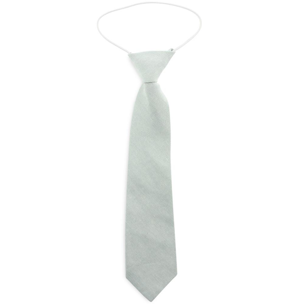 Children necktie cotton grey-green - 1