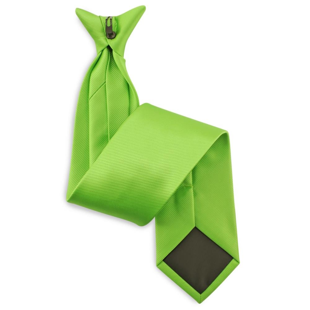 clip-on tie apple green repp - 1
