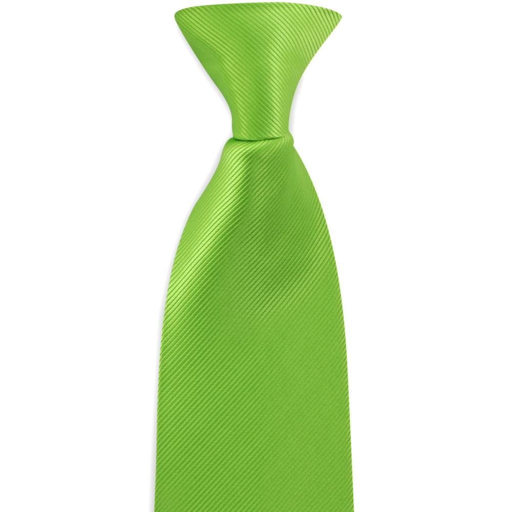 clip-on tie apple green repp - 2