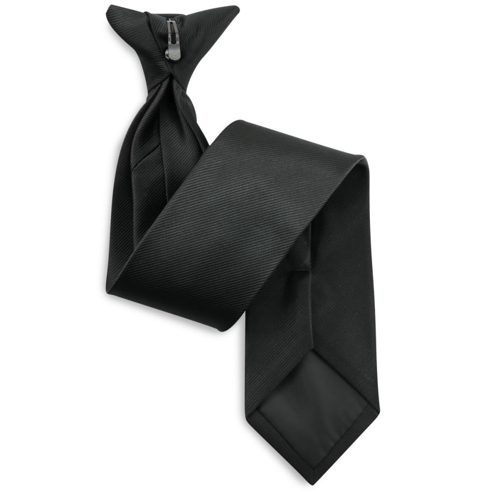 Clip-on tie black repp - 1