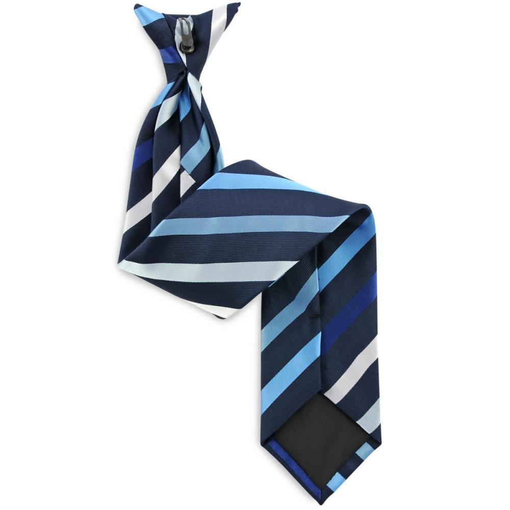 Clip-on tie blue striped - 1