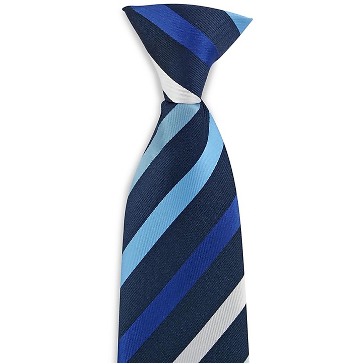 clip-on tie blue striped