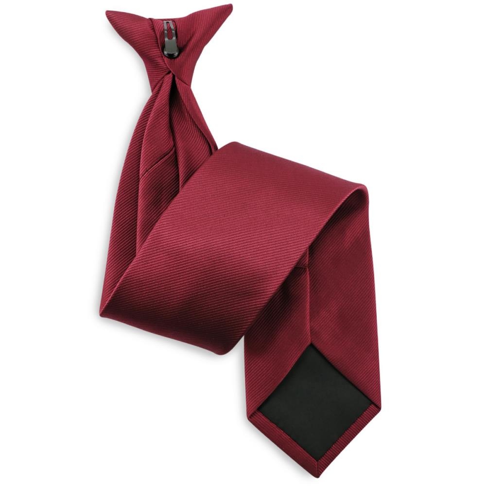 Clip-on tie bordeaux red repp - 1