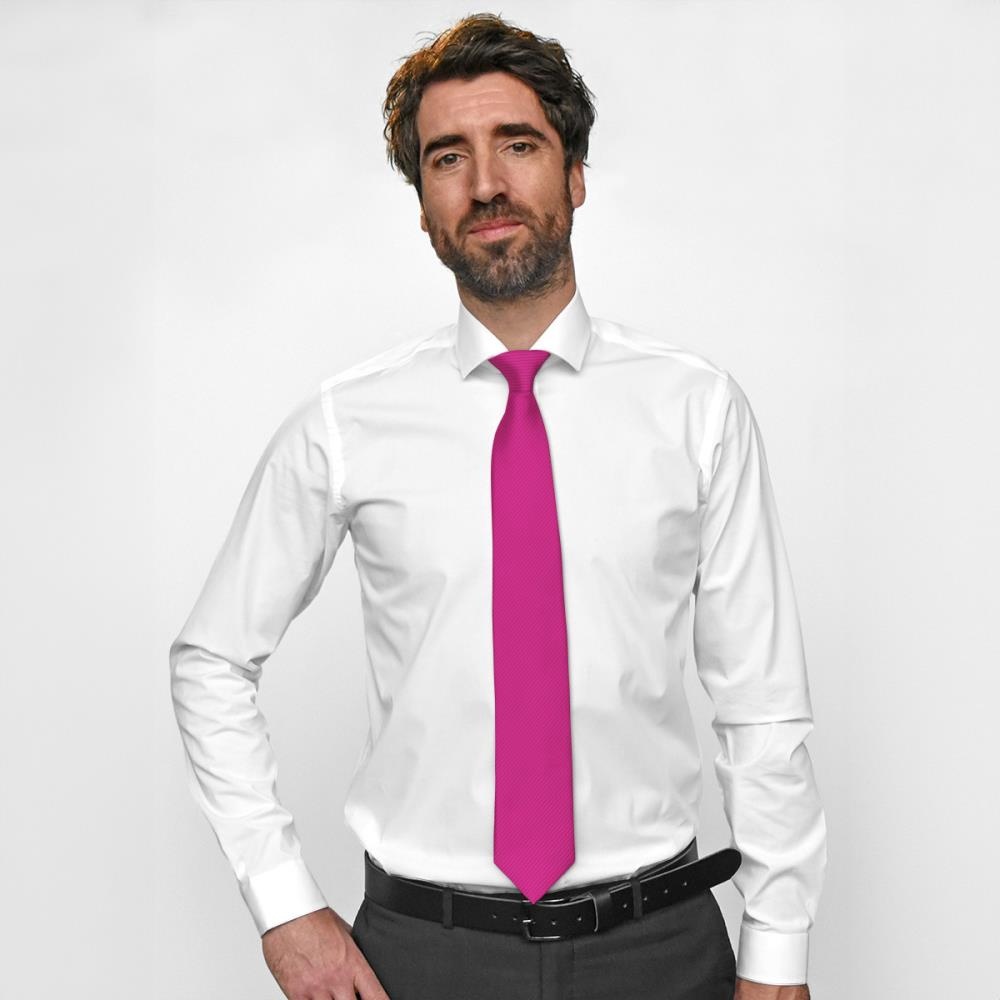 Clip-on tie fuchsia repp - 3