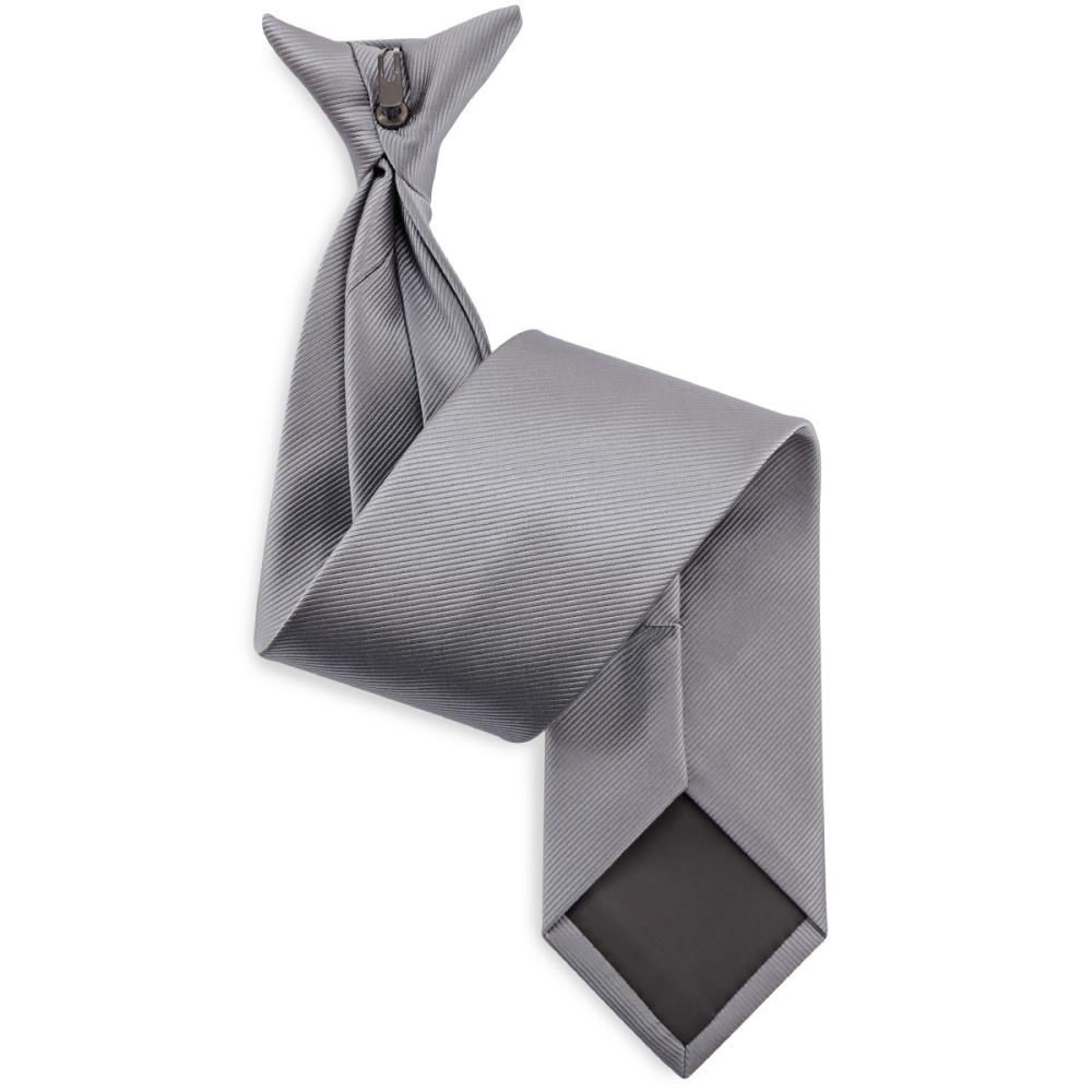 Clip-on tie grey repp - 1