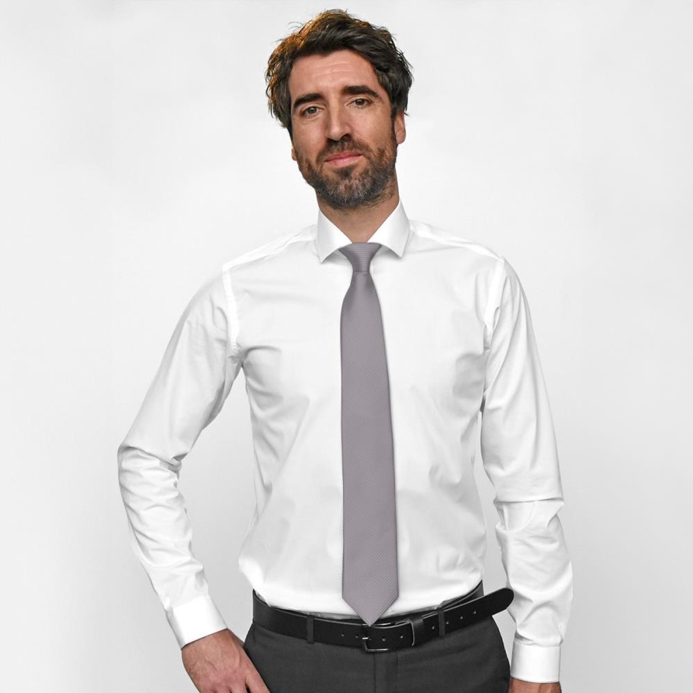 Clip-on tie grey repp - 3