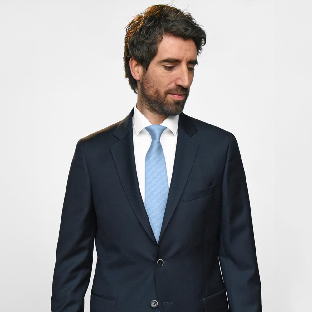 Clip-on tie light blue repp - 3