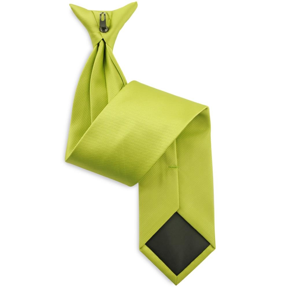 Clip-on tie lime green repp - 1