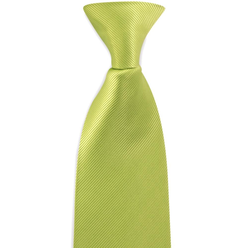 Clip-on tie lime green repp - 2