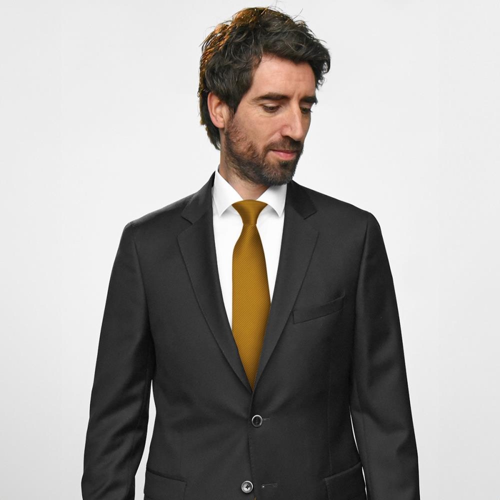 Clip-on tie ochre repp - 3