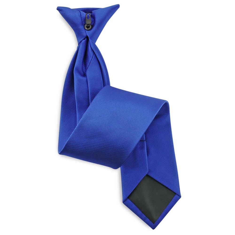 Clip-on tie royal blue repp - 1