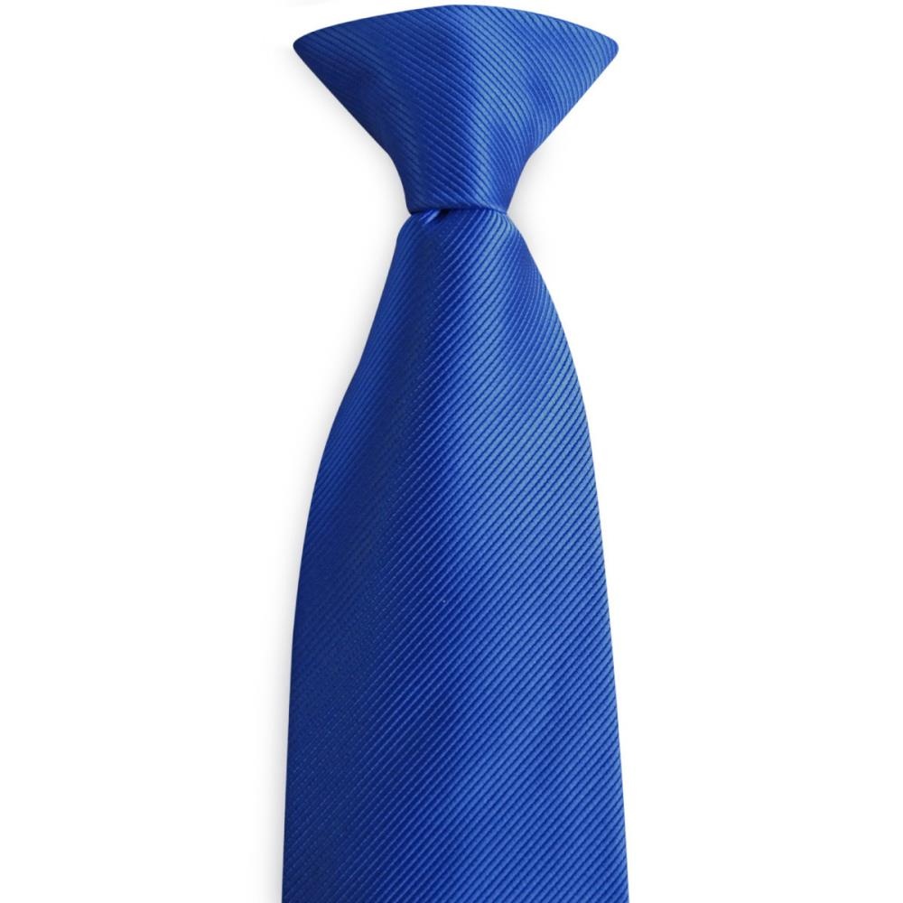 Clip-on tie royal blue repp - 2