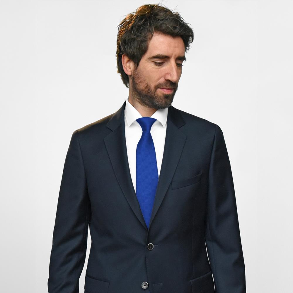 Clip-on tie royal blue repp - 3