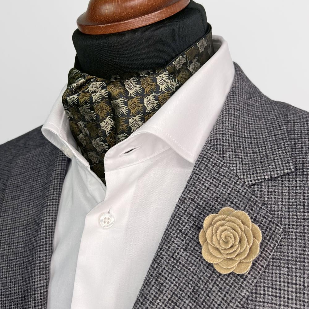 cravat Fish Birds bronze - 2