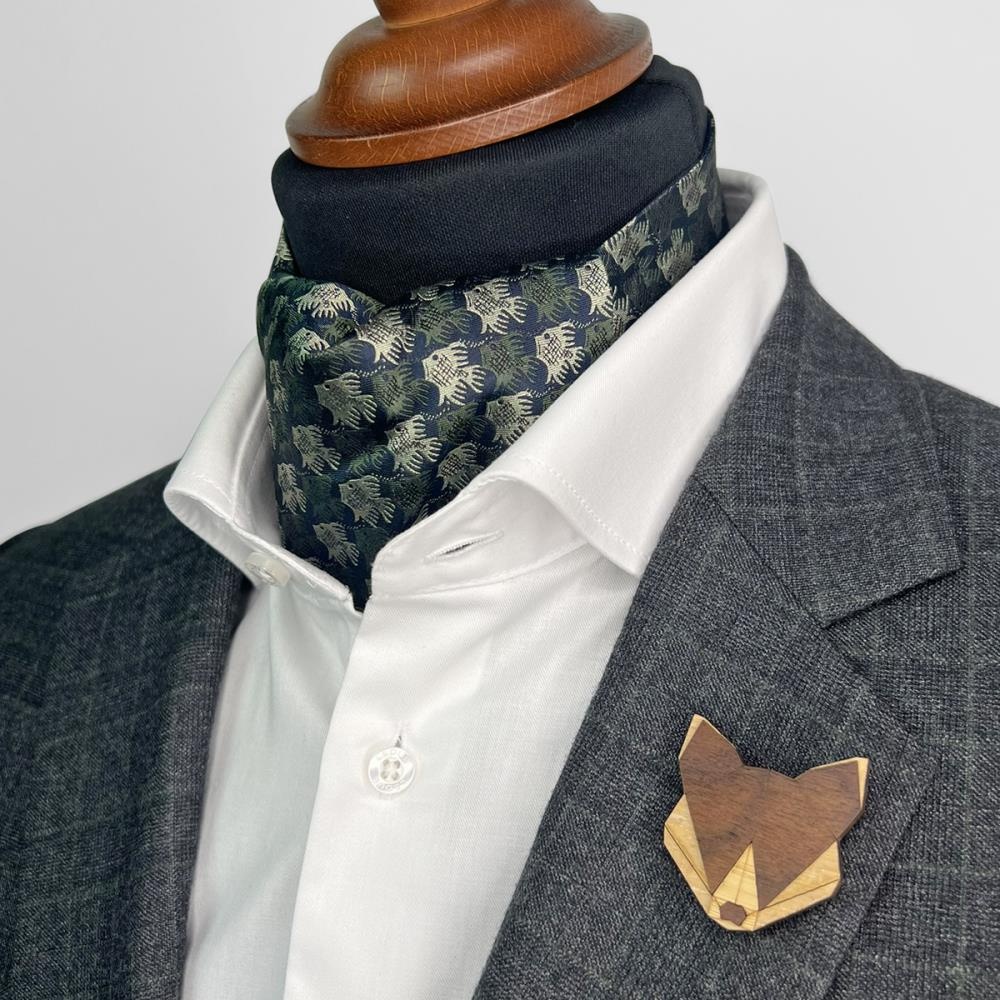 cravat Fish Birds green - 1