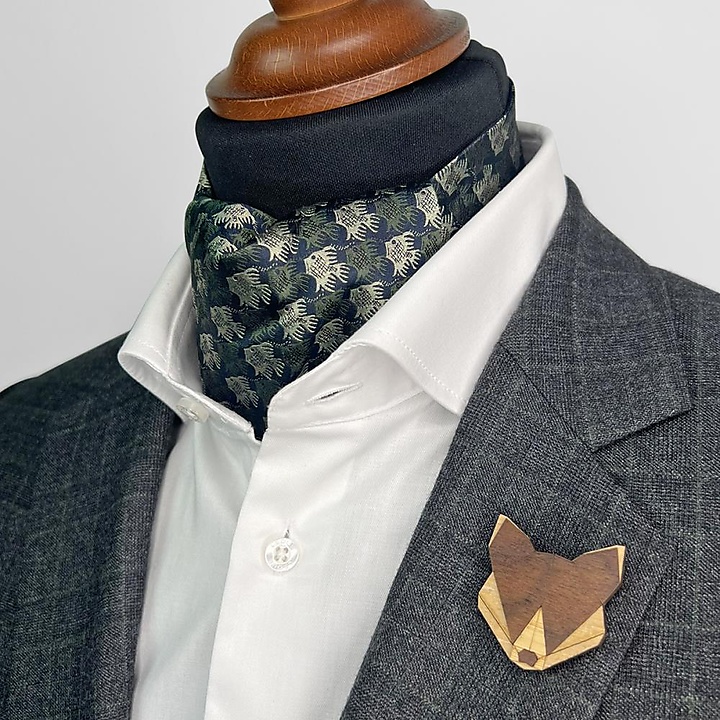 cravat Fish Birds green