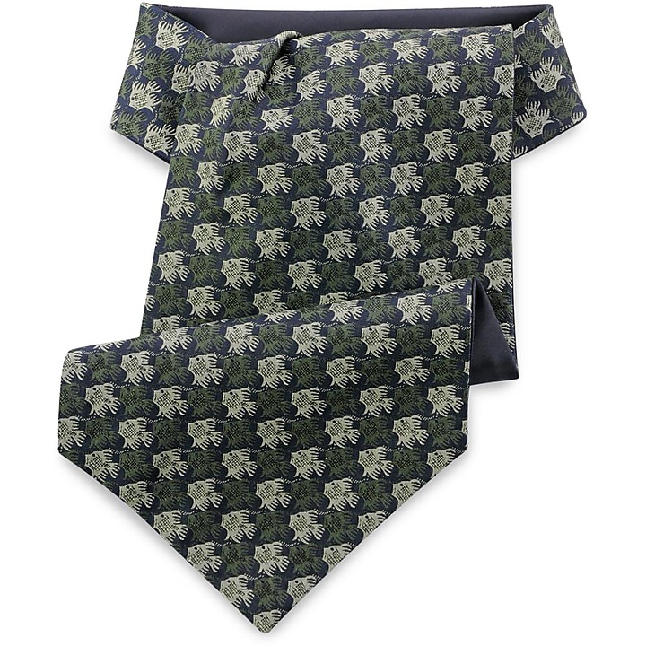 cravat Fish Birds green